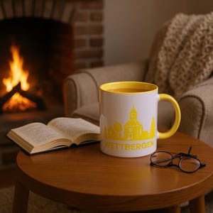 THE YELLOW Wettbergen White 11oz Ceramic Mug with Color Inside Ceramic Yellow