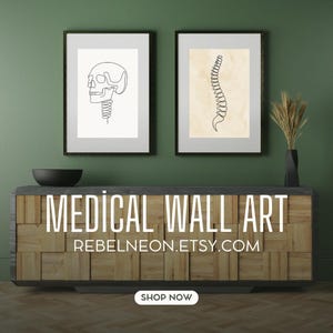 解剖学ポスター 大理石 Wirbelsäule – Minimalistische Medizinische Wandkunst für Praxis、Chiropraktik & Physio – Digitaler Download 3 Größen