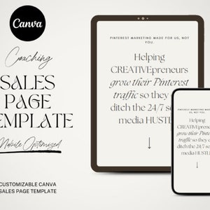 Canva Coaching Sales Page Template: Online Course Landing Page