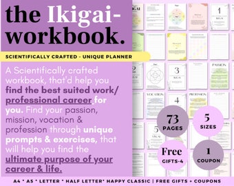 Ikigai Life Purpose Workbook: Career & Self-Development (PDF)