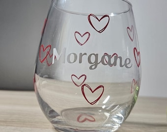 Glass - Personalized glass - Customizable glass - Valentine's Day - Valentine's Day glass