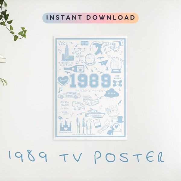 1989 Poster Instant Download