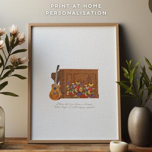 Surprise Song Guitar and Piano Digital Print - Personalizable Eras