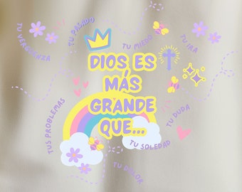 Dios Es Más Grande PNG, Spanish Christian Religious Quote PNG, Frases Religiosas Png, Frases Religiosas Png, Sublimation DIGITAL Download