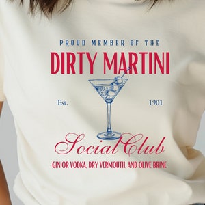 Dirty Martini Social Club PNG Retro Girls Club Cocktail Bachelorette Trendy Bride Sublimation Shirt Tumbler Mug Cup Design Digital PNG