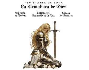 La Armadura De Dios por Mujer Rubia PNG Mexicana Spanish Christian Cristiano Español Shirt Mug PNG File Sublimation Design Digital Download