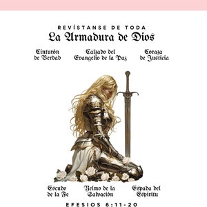 La Armadura De Dios por Mujer Rubia PNG Mexicana Spaans Christian Cristiano Español Shirt mok PNG-bestand sublimatie ontwerp digitale download