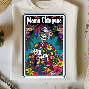 La Mama Chingona Tarot Card PNG Latina marraine Mexicana Funny Skull T-shirt Mug fichier PNG Skeleton Sublimation Design Téléchargement numérique