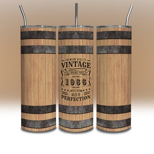 Vintage 1966 Birthday Tumbler Wrap Born in 1966 Tumbler Wrap 20 oz Aged to Perfection 1966 Made in 1966 Sublimation Design DIGITAL DOWNLOAD