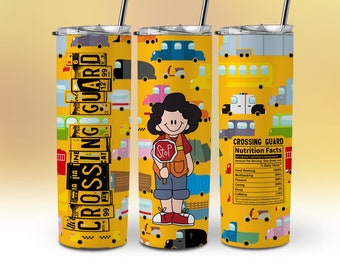 School Crossing Guard Tumbler Wrap 20oz Yellow Tumbler Wrap PNG 20 oz Skinny Tumbler Sublimation Design PNG DOWNLOAD