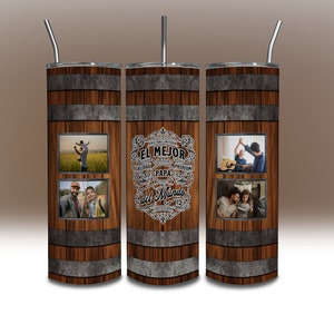 El Mejor Papá del Mundo Tumbler Png, Vintage Spanish Best Dad Tumbler Wrap Envoltura de Vaso  20oz Add 4 Photos Images Custom PNG DOWNLOAD