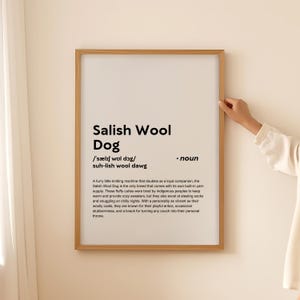 Póster con definición de perro de lana Salish divertido, tarjeta de arte de pared, regalo para dueños de perros, regalo para amantes de los perros, perro de lana Salish, descarga digital imprimible