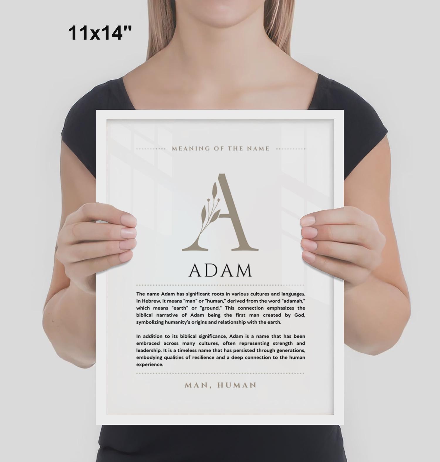 Adam Name Meaning Wall Art Adam Name Origin Print Nursery Decor