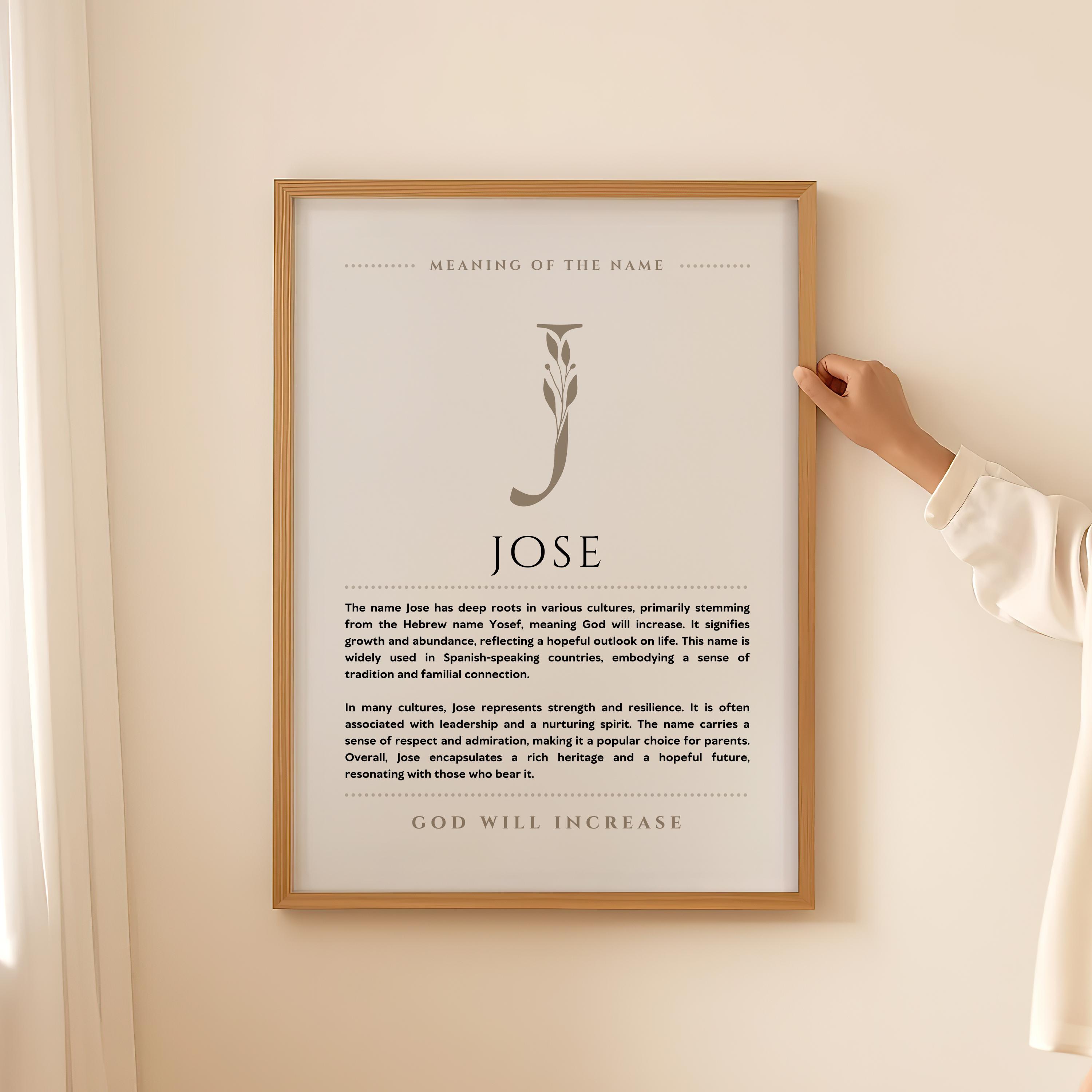 Name Jose Jose Name Meaning Wall Art, Jose Name Origin Print Nursery Decor ...