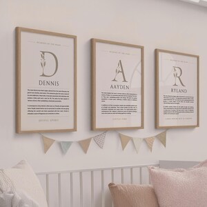 Emerson Name Bedeutung Wand Kunst Emerson Name Origin Print Kinderzimmer Dekor, Baby Taufe Geschenk, GEDRUCKTER Name Bedeutung Poster, gerahmt Name Art Bild 2