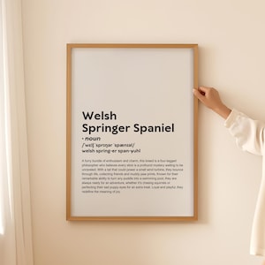 Póster de pared con definición de Springer Spaniel galés divertido, regalo para amantes de los perros, DESCARGA DIGITAL