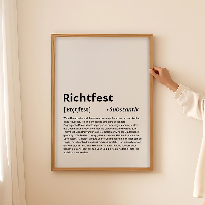 Lustige Richtfest Definition Druck Wandkunst Poster, Geschenk für Richtfest, Wörterbuch Stil Zitat druckbar DIGITALER DOWNLOAD image 2