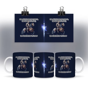 Hombre de Fe Taza cristiana española Envoltura para hombres 15 oz 11 oz Versículo bíblico Escritura Diseño PNG para taza de café Envoltura de sublimación