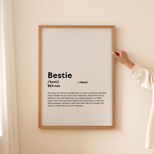 Lustige Bestie Definition Print Wand Kunst Poster, Bestie Geschenk für engen Freund Zitat Text Typografie druckbare digitaler Download NUR
