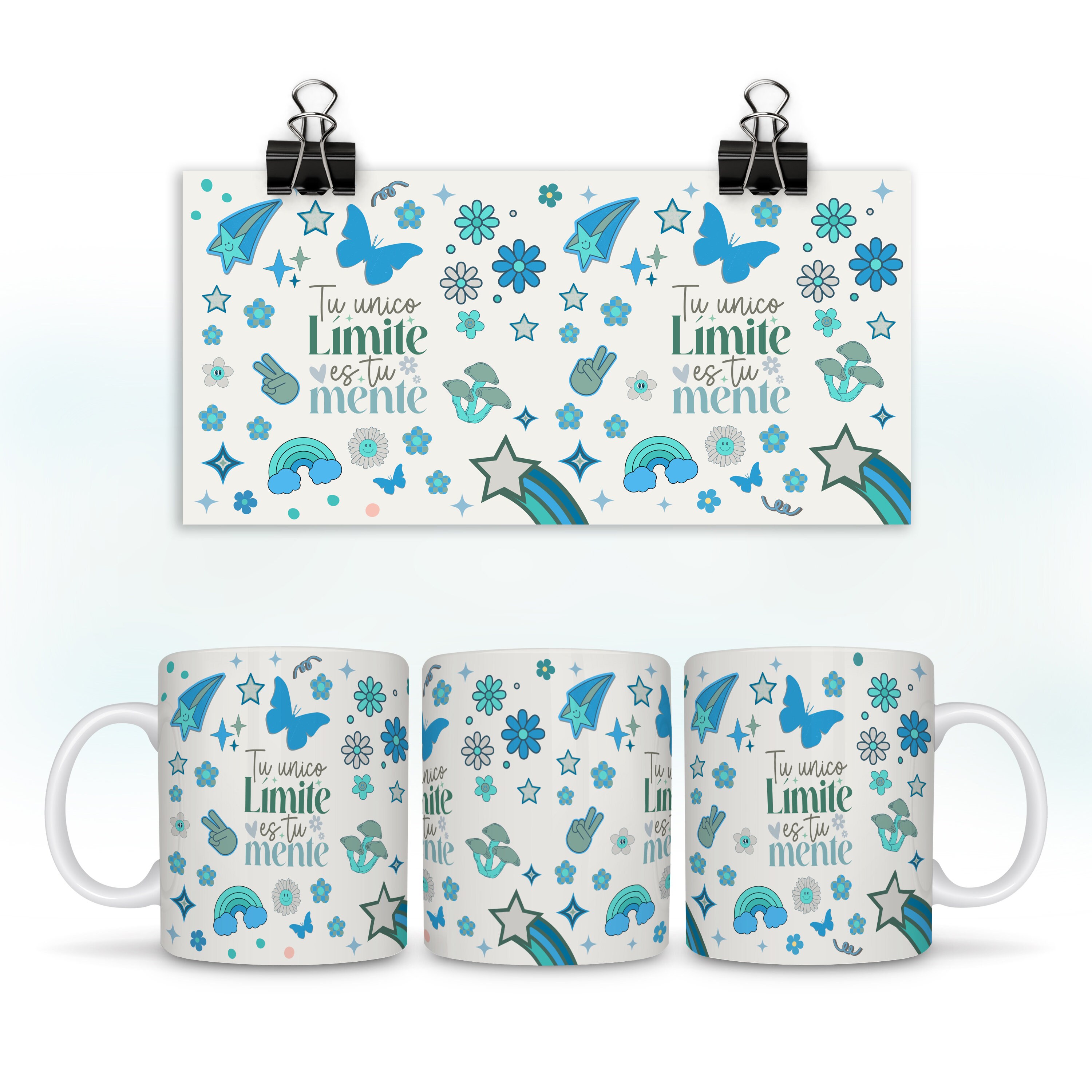 Tu único Límite Spanish Motivational Mug Wrap 15 oz 11oz  Spanish Affirmation for Mug Wrap PNG Design for Coffee Mug Sublimation Wrap
