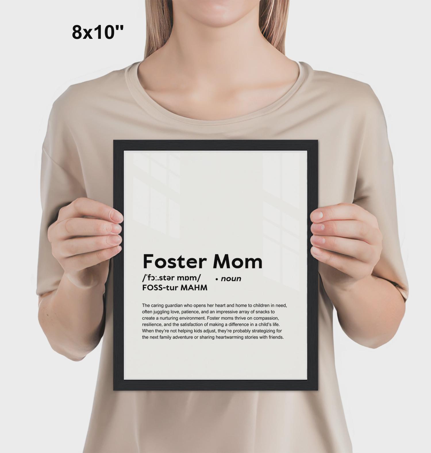 プリントされた里親ママのポスター、里親ママの面白い定義のプリントウォールアート、里親ママギフトウォールデコレーション、プリントと額入りのホームオフィスデコレーション  - Etsy 日本