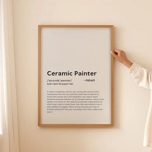 Impression de définition de peintre en céramique drôle, affiche d'art mural, cadeau de peintre en céramique pour peintre en céramique, citation typographie, téléchargement numérique imprimable