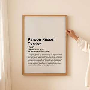 Divertente Parson Russell Terrier Stampa Definizione Wall Art Poster Carta Regalo per Proprietario di Cane Parson Russell Terrier Amante dei Cani Regalo DOWNLOAD DIGITALE