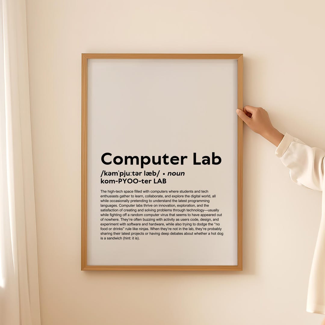 Funny Computer Lab Definition Print Wall Art Poster, Computer Lab Gift ...
