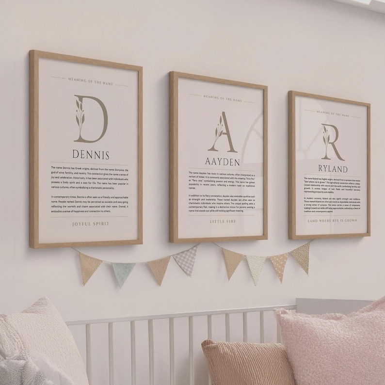 Charles Name Meaning Wall Art Charles Name Origin Print Nursery Decor, Baby Baptism Gift, PRINTED Name Meaning Poster, Framed Name Art image 2