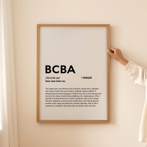 Affiche d'art mural impression drôle définition BCBA, cadeau BCBA pour citation BCBA typographie imprimable téléchargement numérique uniquement