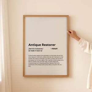 Affiche d'art mural impression de définition de restaurateur d'antiquités drôle, cadeau de restaurateur d'antiquités pour citation de restaurateur d'antiquités TÉLÉCHARGEMENT NUMÉRIQUE imprimable