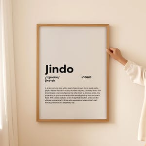 Carte affiche d'art mural définition impression Jindo drôle, cadeau pour propriétaire de chien Cadeau Jindo pour amoureux des chiens TÉLÉCHARGEMENT NUMÉRIQUE imprimable UNIQUEMENT