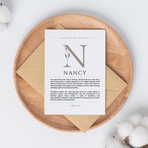 Nancy Name Meaning Wall Art, Nancy Name Origin Print Nursery Decor, Baptism Gift for Baby, Name Poster Card Printable DIGITAL DOWNLOAD image 6
