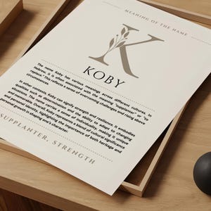 Significato del nome Koby Arte murale, Origine del nome Koby Stampa Decorazione per la cameretta dei bambini, Regalo di battesimo per il bambino, Poster con nome Stampabile DOWNLOAD DIGITALE