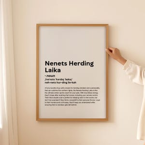 Carte affiche d'art mural définition impression drôle troupeau Nenets Laika, cadeau pour propriétaire de chien troupeau Nenets Laika cadeau pour amoureux des chiens TÉLÉCHARGEMENT NUMÉRIQUE