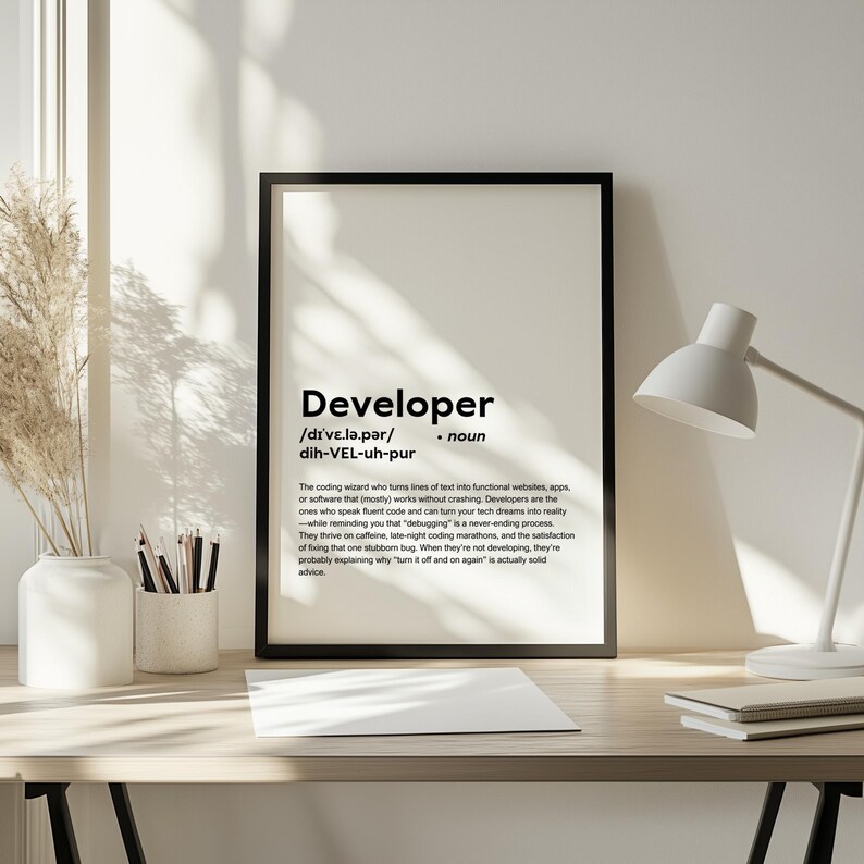 Funny Developer Definition Print Wall Art Poster, Developer Gift for ...