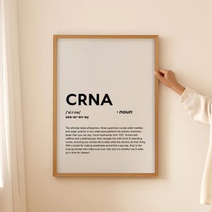 Affiche d'art mural impression définition CRNA drôle, cadeau CRNA pour typographie citation CRNA imprimable téléchargement numérique uniquement