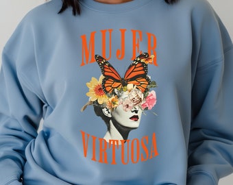 Mujer Virtuosa Png, Mother Day Gift Mama, Bellas Frases para el Dia de las Madres Png, Mexican Mom Gift PNG Frases Florales Mama latina png