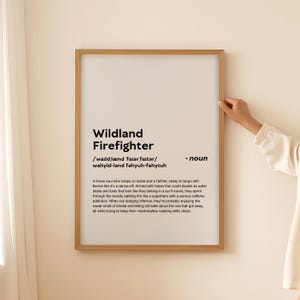 Divertente definizione di Vigile del fuoco di zone selvagge Stampa Poster da parete, regalo per Vigile del fuoco di zone selvagge Citazione stampabile SOLO DOWNLOAD DIGITALE