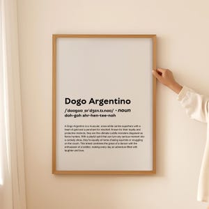 Affiche d'art mural définition impression drôle Dogo Argentino, cadeau pour propriétaire de chien Dogo Argentino cadeau pour amoureux des chiens TÉLÉCHARGEMENT NUMÉRIQUE imprimable