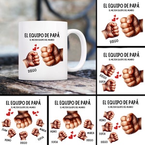 Envoltura de Taza Personalizada Para Papá PNG, Piel Clara, El Mejor Papá Del Mundo Png Spanish Dad Png, Mexican Dad Sublimation DIGITAL PNG