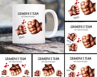 Personalized Grandpa Mug Png Fist Bump PNG Granddad Mug Png Custom Fathers Day Png Shirt Mug Tumbler Design Sublimation Template PNG