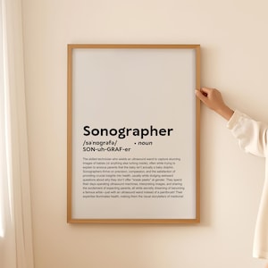 Affiche d'art mural impression définition échographiste drôle, cadeau échographiste pour échographie devis technique typographie imprimable téléchargement numérique uniquement