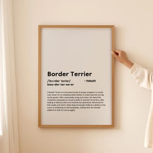 Zabawny Border Terrier Wydruk Definicja Sztuka Ścienna Plakat Karta, Prezent dla Właściciela Psa Border Terrier Prezent dla Miłośnika Psów Do Wydrukowania CYFROWE POBIERANIE