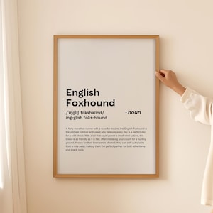 Affiche d'art mural définition impression Foxhound anglais drôle, cadeau pour propriétaire de chien Foxhound anglais amateur de chiens cadeau imprimable téléchargement numérique