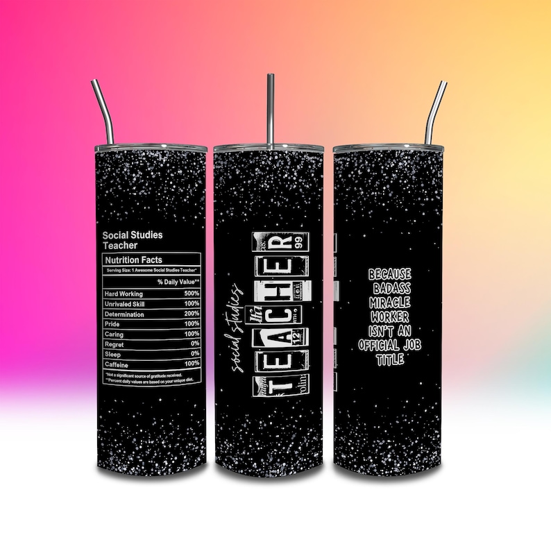 Social Studies Teacher Tumbler Wrap 20 Oz Seamless Skinny Tumbler Wrap
