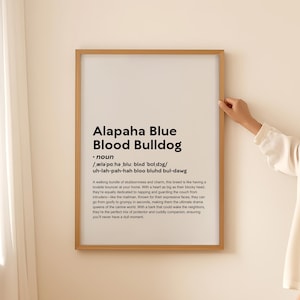 Drôle de bouledogue de sang bleu d'Alapaha, définition d'impression, art mural, affiche carte-cadeau pour les amoureux des propriétaires de chiens, cadeau bouledogue de sang bleu d'Alapaha, NUMÉRIQUE UNIQUEMENT