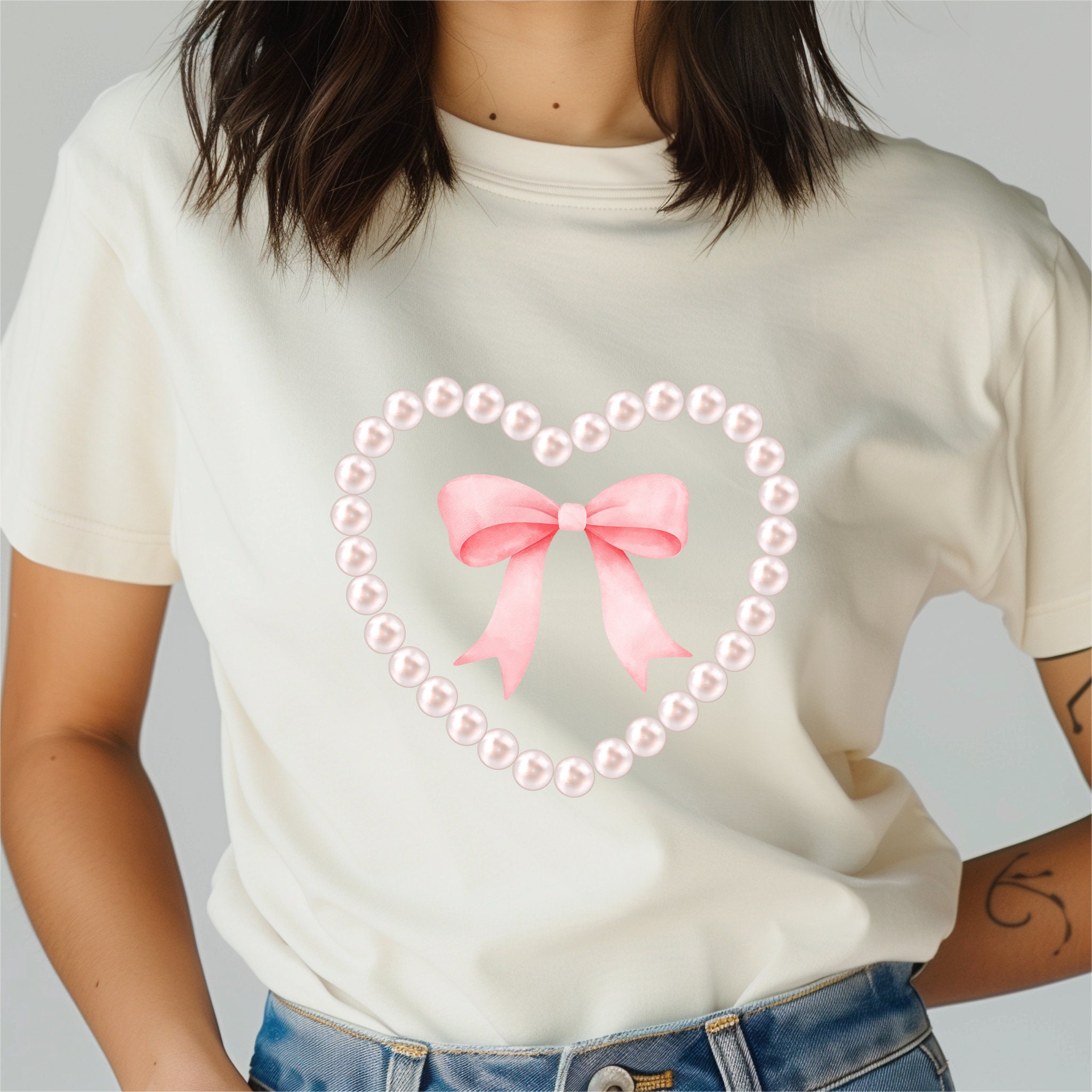 Coquette Pink Pearl Heart Bow Png Ribbon Gift Girly Soft Girl Life Era ...