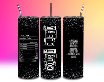 Envoltura para vaso de secretario de tribunal, 20 oz, delgada y sin costuras, envoltura para vaso, nuevo trabajo, agradecimiento, regalo de cumpleaños, diseño de sublimación, DESCARGA DIGITAL