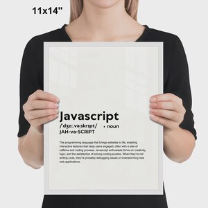 GEDRUKTE javascript-poster, grappige definitie van javascript print muurkunst, javascript cadeau wanddecoratie, gedrukt en ingelijst decor kantoor aan huis afbeelding 6